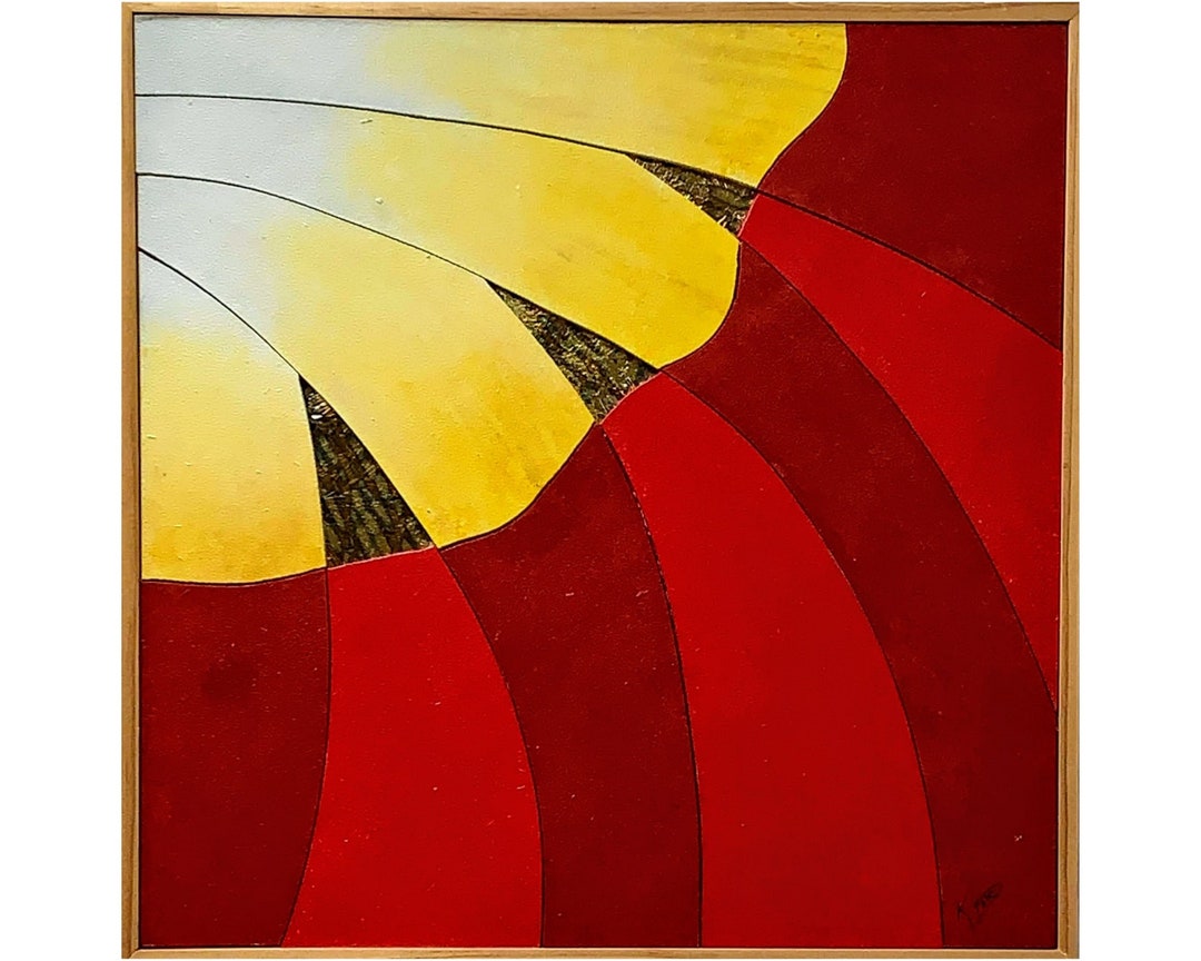 Unique Wood Wall Art Modern Abstract Wood Wall Art Painting Red Yellow