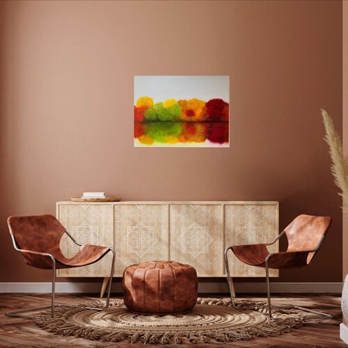 Autumn Fall Painting. shops Fall Painting. Autumn wall art. Fall Leaves Landscape Painting.
