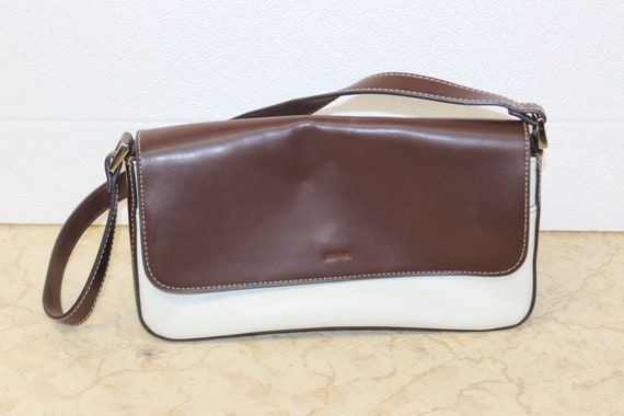 Vintage Mondani New York Leather Shoulder Bag Handbag Black Brown Two