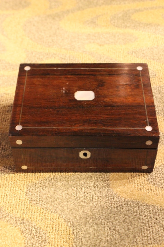 Vintage Victorian Rosewood Jewelry Box