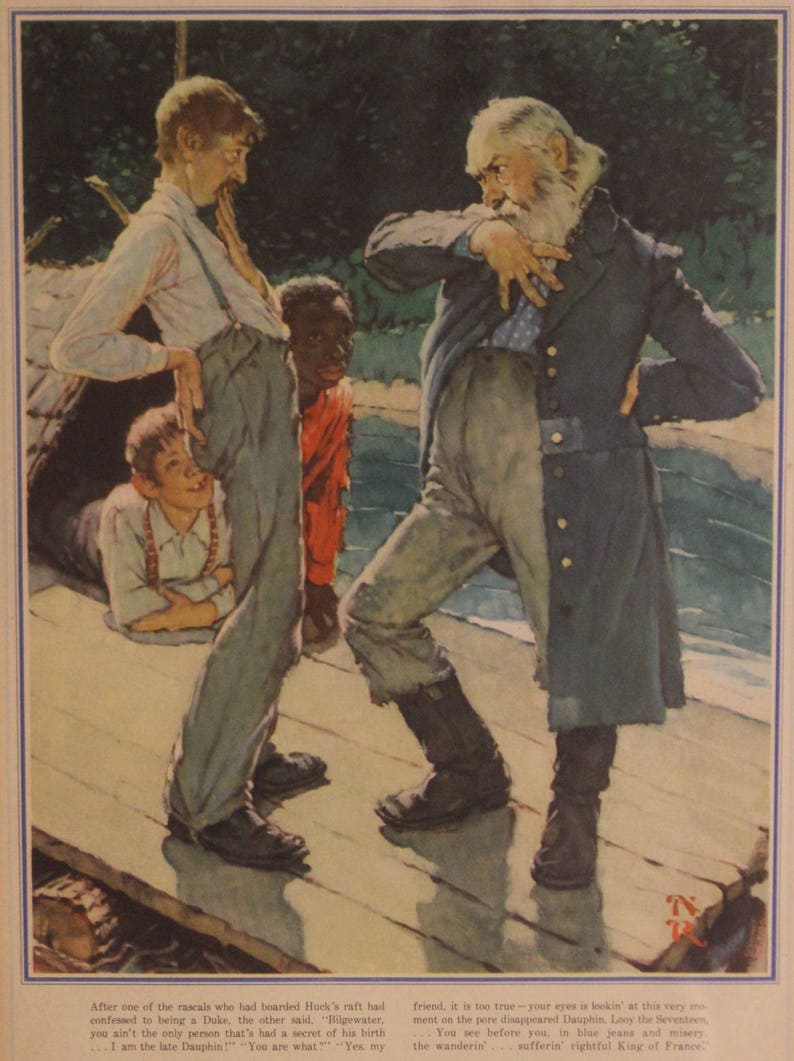 Huckleberry Finn: The Duke and the King Norman Rockwell | Etsy