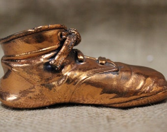 Vintage Copper Bronzed Baby Shoe