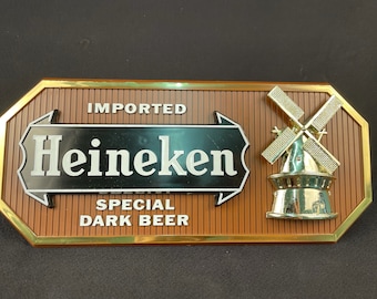 Heineken Beer Sign Small Plastic Plaque 7” X 3” ** NEW ** 