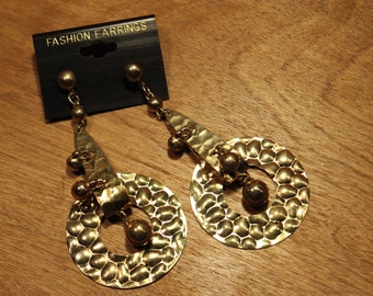 Vintage Large Gold Abstract Earrings, item #100