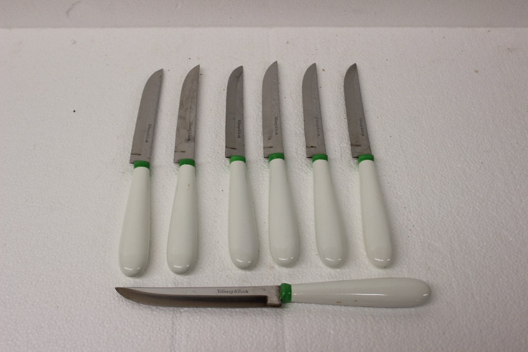 Villeroy Boch Porcelain Handle Steak Knives Etsy