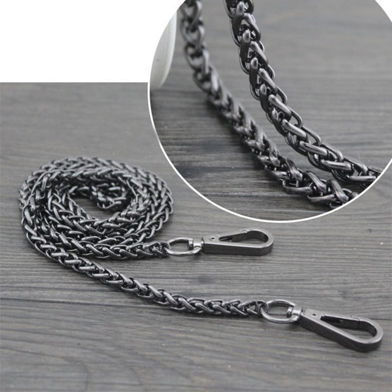 1pc 40cm150cm 7mm Width Gunmetal Chains Straps Snake Straps Etsy