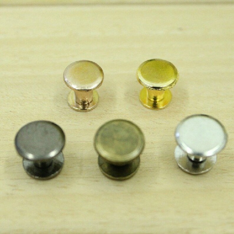 Flat Head Button Studs With Screwbackpolished Studclothing Etsy