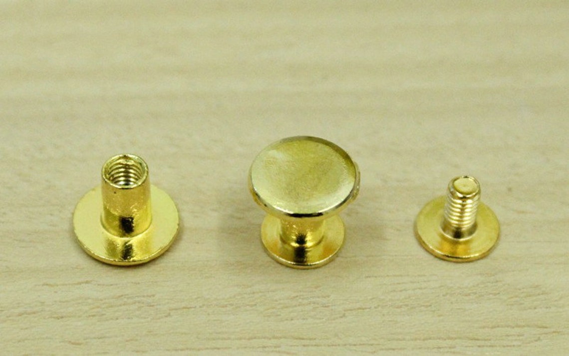 Flat Head Button Studs With Screwbackpolished Studclothing Etsy
