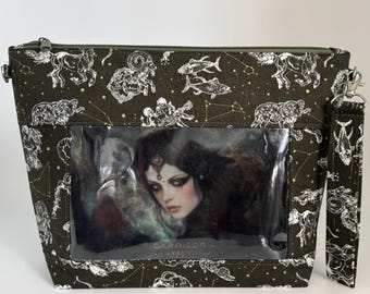 Project Bag, Window Bag, Storage Bag, Travel Bag, Ditty Bag, Bingo Bag, Knitting Bag, Sewing Bag, Crochet Bag,Astrological Sign Capricorn