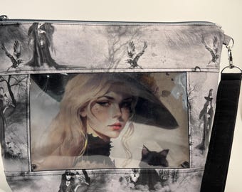 Project Bag, Window Bag, Storage Bag, Travel Bag, Ditty Bag, Bingo Bag, Knitting Bag, Sewing Bag, Crochet Bag, Witch With Long Blond Hair