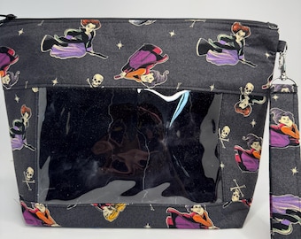 Project Bag, Window Bag, Vinyl Window Bag, Travel Bag, Bingo Bag, Knitting Bag, Sewing Bag, Crochet Bag, |Hocus Pocus ,Sanderson Sisters