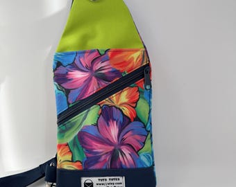 Mini Traveler Pouch, Crossbody Bag, Travelers Sling, Mini Traveler Sling, Hawaiian Floral