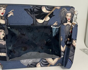 Project Bag, Window Bag, Storage Bag, Travel Bag, Ditty Bag, Bingo Bag, Knitting Bag, Sewing Bag, Crochet Bag, Goth Girl