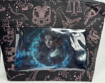 Project Bag, Window Bag, Storage Bag, Travel Bag, Ditty Bag, Bingo Bag, Knitting Bag, Sewing Bag, Crochet Bag,  Aquarius