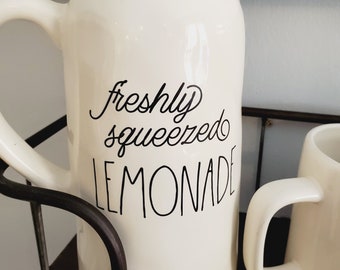 Freshly Squeezed Lemonade Rae Dunn Inspired Decal. Decal only. Shipping Included