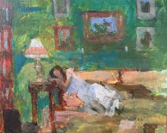 Nap.  Original 8x10 acrylic painting