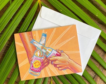 Liquid Goods: Single Blank Greeting Card & Envelope