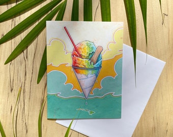 Shave Ice: Single Blank Greeting Card & Envelope