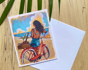 Aloha From Hawaii: Single Blank Greeting Card & Envelope
