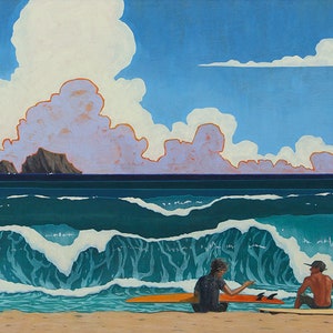 Moku Manu Surfers 12x16 Fine Art Print image 1
