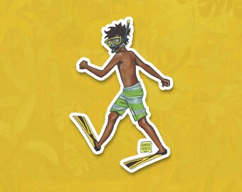 Snorkel Boy Vinyl Sticker 3.5"