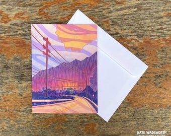 Next Left: Single Blank Greeting Card & Envelope
