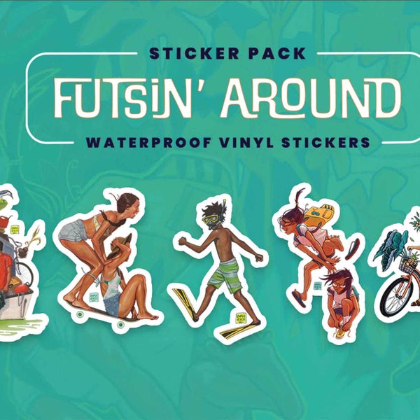 Futsin 'Around, 5er Pack Wasserdichte Vinyl-Aufkleber