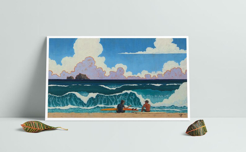 Moku Manu Surfers 12x16 Fine Art Print image 4