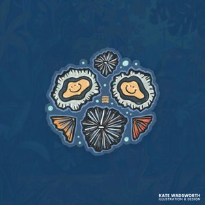 Opihi, Hawaii Muschel CLEAR Vinyl-Aufkleber 3,5"