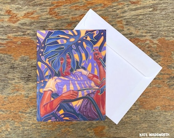 Monstera: Single Blank Greeting Card & Envelope