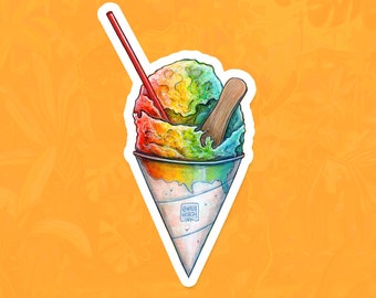 Shave Ice Vinyl Sticker 3.5"