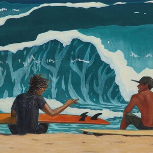 Moku Manu Surfers 12x16 Fine Art Print image 3