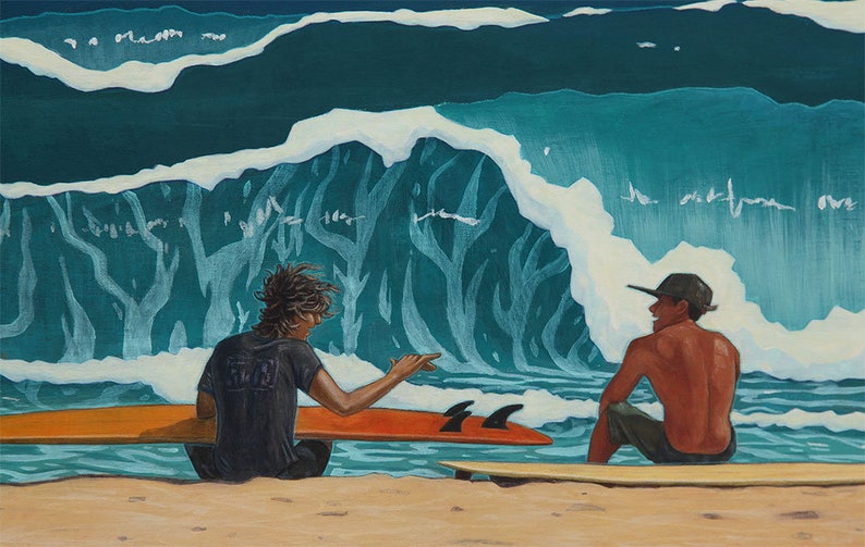 Moku Manu Surfers 12x16 Fine Art Print image 3