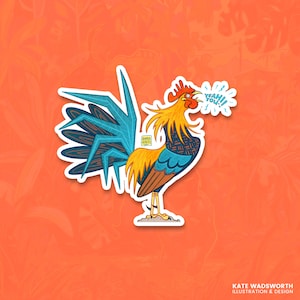 Yeah You! Rooster Vinyl Sticker 3.5"
