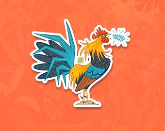 Yeah You! Rooster Vinyl Sticker 3.5"