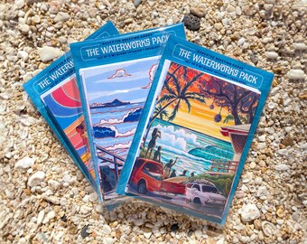 Waterworks: 5PC Blank Hawaii Greeting Cards & Envelopes