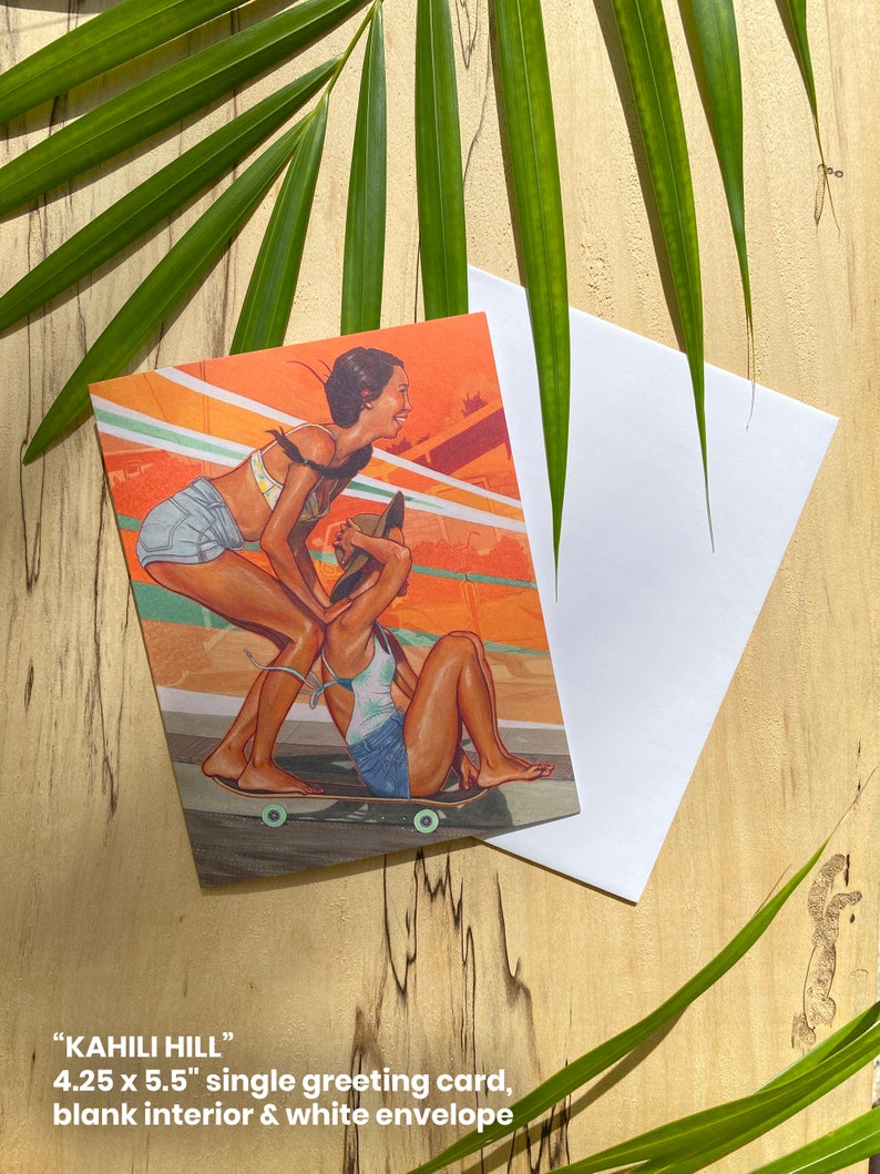 Kahili Hill: Single Blank Greeting Card & Envelope image 1