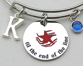 Til The End Of The Line, Stainless Steel  Charm Bangle, Stucky Bucky Barnes Winter Soldier, Personalized, Gift For Her, Captain America,