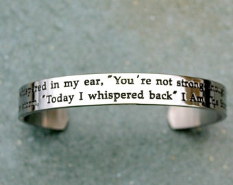 Inspirational Stainless Steel Cuff Bracelet, "I Am The Storm", R133