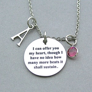 I Can Offer You My Heart , Jem Quote Charm, Stainless Steel Charm Necklace, Initial, Shadowhunters  Inspired, Gift For Her, Vampires, Runes