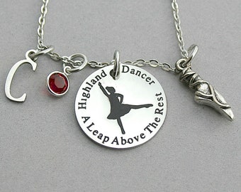 A Leap Above The Rest , Highland Dance  Stainless Steel Charm, Highland Dance Necklace, Dance Slipper, Celtic Dance Charm , Ready To Ship