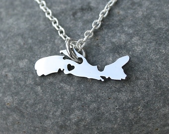 Nova Scotia Province Stainless Steel Charm Necklace, Atlantic Province, Home Away Gift, New Scotland, Canadian Province, Ready To Ship
