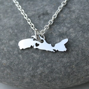 Collier à breloques en acier inoxydable Province de la Nouvelle-Écosse, Province de l'Atlantique, Cadeau pour les gens chez soi, Nouvelle-Écosse, Province du Canada, Prêt à expédier