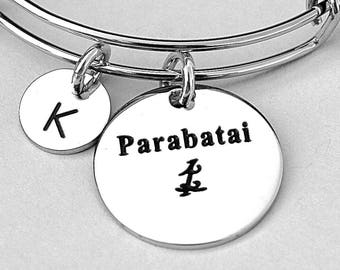 Stainless Steel Charm " Parabatai " Stainless Steel Charm Bangle , Stainless Steel Initial , Shadowhunter Inspired , Gift For Her,