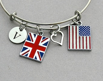 United Kingdom Flag Friendship Bracelet  UK Jewelry  England  British  Great Britain Bracelet  Missionary Flag Bracelet