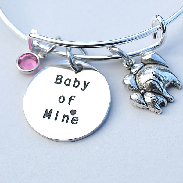 Baby of Mine Bracelet, Personalize, Birthstone, Dumbo, Elephant, Disney Inspired, Disney Jewelry, Gift For Her, Baby Mine,Shower Gift