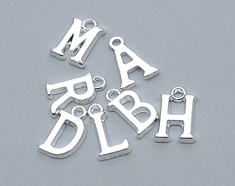 Add On Stainless Steel Initial , Initial Charm , Monogram , Personalize  Initial , Alphabet Charm