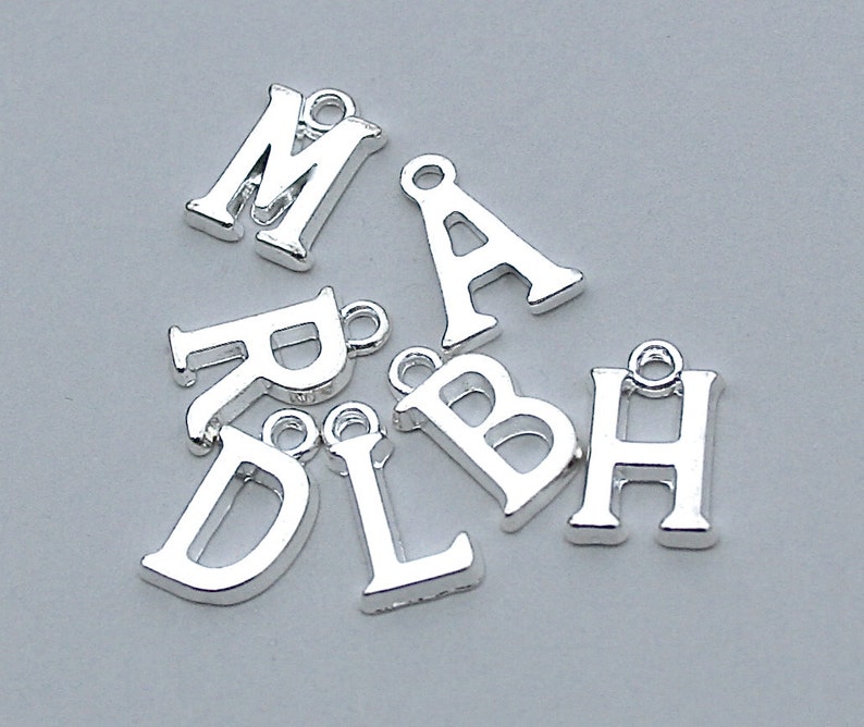 Add on Stainless Steel Initial Initial Charm Monogram Etsy