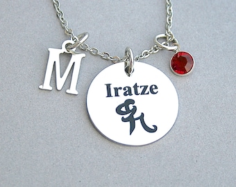 Stainless Steel " Iratze" Rune Stainless Steel Charm Necklace, , Shadowhunter Inspired, Rune , Initial , Birthstone, Ready To Ship