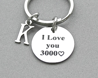 I love you 3000 - Avengers Iron Man Inspired Stainless Steel Keychain, Avengers Endgame quote, Long Lasting Quality, Dad Gift